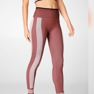 ⚫️Fabletics Mauve and Pink Striped Leggings